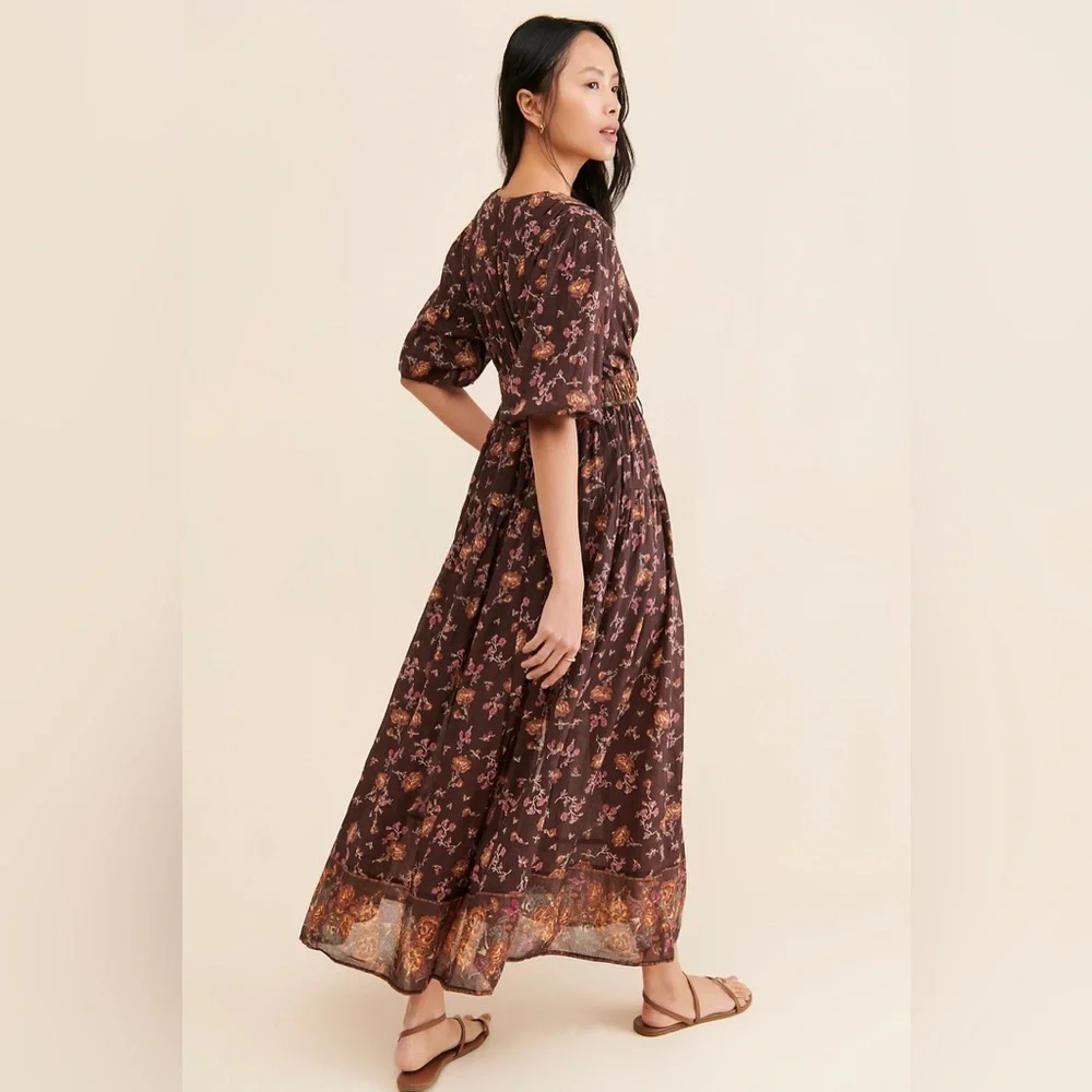 Free People Lysette Floral Maxi Dress Sz M - Picture 4 of 6